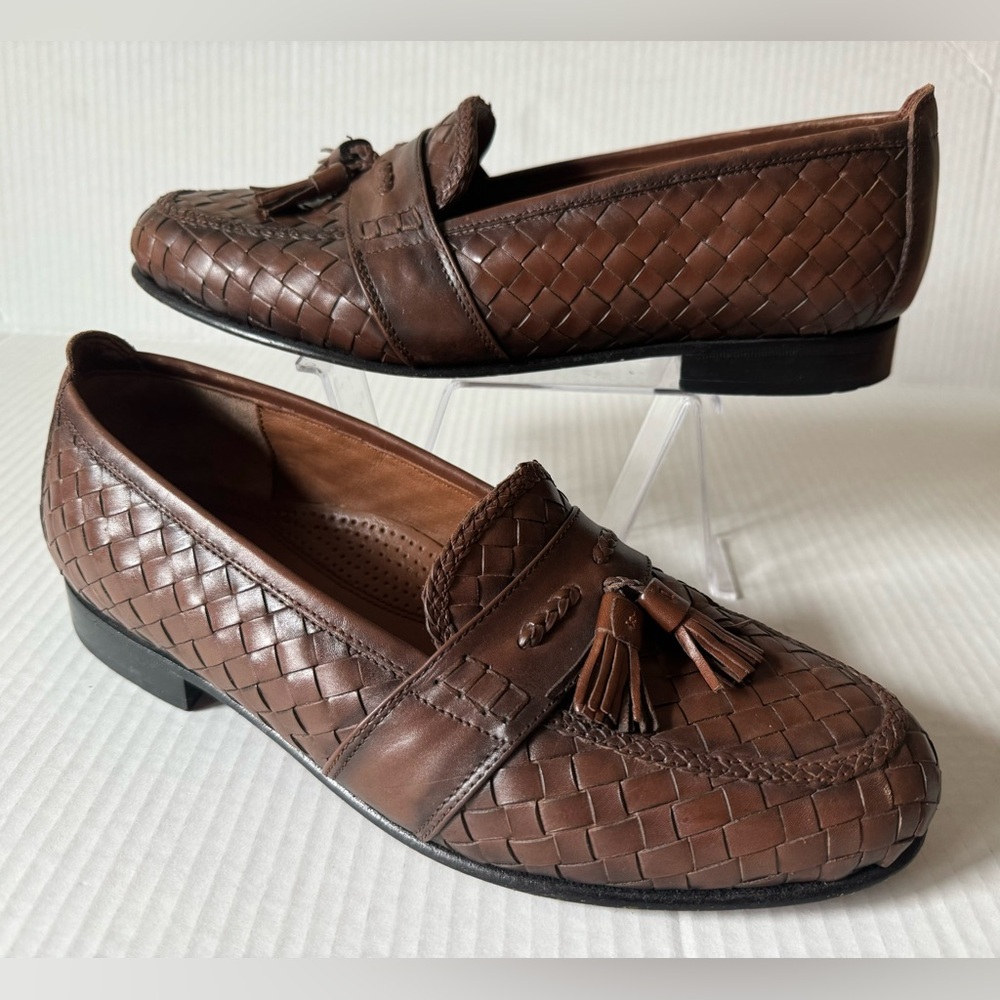 Roberto Villini Indian black men's dress shoe loafers sz. 9,5 US